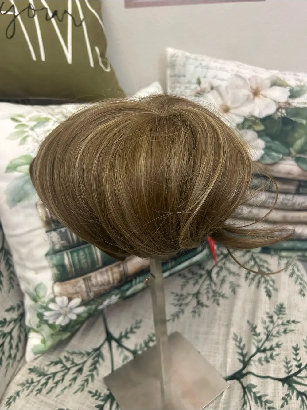 UDU Hair Topper Short Pixie Cut Toppers Women Deep Almond Brown with Highlights
